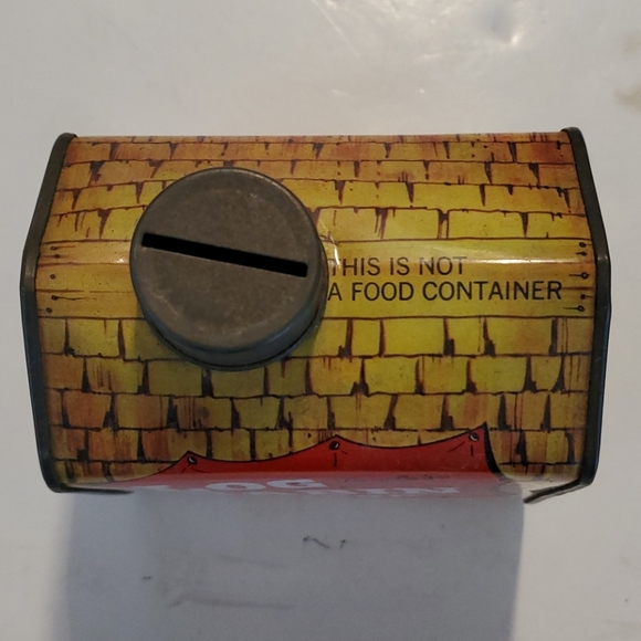 Vintage Log Cabin Tin Piggybank - Picture 4 of 7